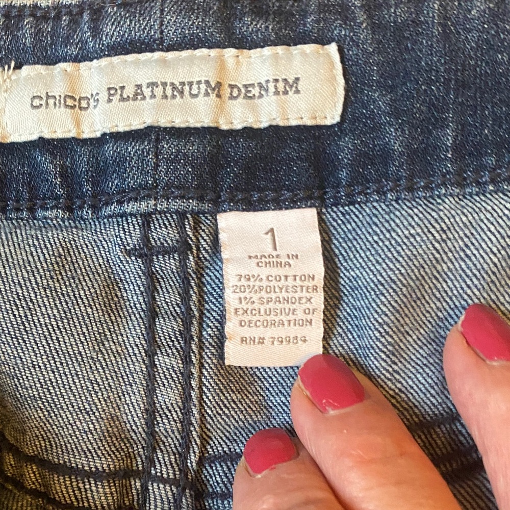 Chico's Dark Blue Straight Leg Jeans - Picture 2 of 11